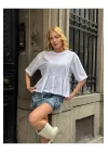 Basic Oversize T-Shirt Volanlı