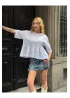 Basic Oversize T-Shirt Volanlı