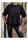Basic Oversize T-Shirt Volanlı
