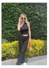 Tek Omuz Gofre Crop Esnek, Modern Ve Şık