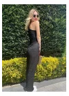 Tek Omuz Gofre Crop Esnek, Modern Ve Şık
