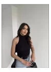 Halter Yaka Sırt Dekolteli Crop Bluz