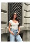 Kadın Pamuklu Ribana U Yaka T-Shirt | Rahat ve Şık Tasarım
