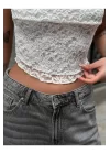 Dantel Straplez Crop Top | Şık ve Zarif Tasarım