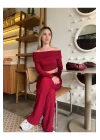 Madonna Yaka Gofre Kumaş Crop Bluz - Kadın Yeni Model