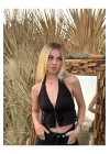 Kadın Pamuk Keten Sırt Dekolteli Halter Yaka Bağlamalı Crop Bluz