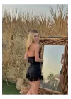 Kadın Pamuk Keten Sırt Dekolteli Halter Yaka Bağlamalı Crop Bluz
