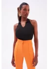Halter Yaka Crop Bluz