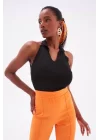 Halter Yaka Crop Bluz