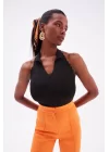 Halter Yaka Crop Bluz