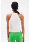 Halter Yaka Crop Bluz