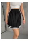 Kadın Pileli Şortlu Kore Mini Etek