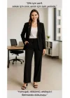 Kadın Yüksek Bel Bağcıklı Dökümlü Rahat Günlük Pantolon Belmando Kumaş Oversize