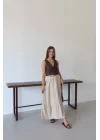 Kadın Müslin Kumaş Yazlık Geniş Uzun Etek