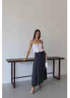 Kadın Müslin Kumaş Yazlık Geniş Uzun Etek