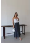 Kadın Müslin Kumaş Yazlık Geniş Uzun Etek