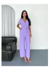 Kadın Keten Kumaş Basic Tulum