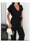 Kadın Keten Kumaş Basic Tulum