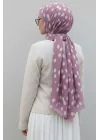 Kadın Lila Ceylan Desenli Pamuklu Soft Dokulu Mevsimlik Tesettür Şal