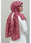 Kadın Bordo Ceylan Desenli Pamuklu Soft Dokulu Mevsimlik Tesettür Şal