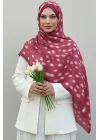 Kadın Bordo Ceylan Desenli Pamuklu Soft Dokulu Mevsimlik Tesettür Şal