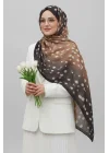 Kadın Kahve Ceylan Desenli Pamuklu Soft Dokulu Mevsimlik Tesettür Şal
