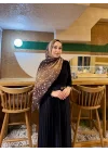 Kadın Kahve Ceylan Desenli Pamuklu Soft Dokulu Mevsimlik Tesettür Şal
