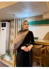 Kadın Kahve Ceylan Desenli Pamuklu Soft Dokulu Mevsimlik Tesettür Şal