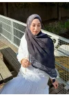 Kadın Siyah Yumuşak Dokulu Pamuklu Bambu Şal