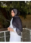 Kadın Siyah Yumuşak Dokulu Pamuklu Bambu Şal