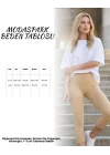 Kadın Bej Yüksek Bel Dikişsiz Fitilli Kapri Tayt Toparlayıcı Seamless Nude