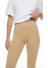 Kadın Bej Yüksek Bel Dikişsiz Fitilli Spor Tayt Toparlayıcı Seamless Nude