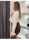 Kadın Bej Volanlı Fisto Nakışlı Gömlek Bluz Bohem Pinterest Dantelli