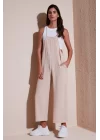 7019 Askılı Bahçivan Tulum - Krem