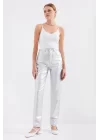 918 İp Askılı Crop Top - Beyaz