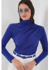 925 Büzgü Detaylı Sandy Bluz - Saks