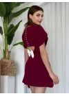 Alka İncili Fiyonk Detay Elbise