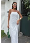 Askıları Ayarlanabilir Örme Dantel Elbise 2879