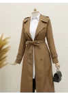 Astarlı Kemerli Trenckot -Taba
