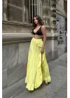 Audrey Fıfrlı Yırtmaç Detay Etek 4037