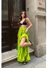 Audrey Fıfrlı Yırtmaç Detay Etek 4037