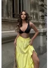 Audrey Fıfrlı Yırtmaç Detay Etek 4037