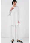 Ayrobin Tunik Pantolon Alt Üst Takım 6712 - Beyaz