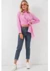 Bağlamalı Uzun Kol Gömlek 20325 - Pembe