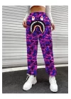 Bape Shark Dijital Baskılı Eşofman Altı - Mor