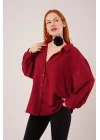 Basic Oversize Bordo Gömlek