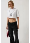 Baskılı Crop T-Shirt