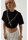 Baskılı Crop T-Shirt