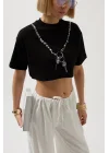 Baskılı Crop T-Shirt