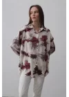 Baskılı Gömlek - Bordo